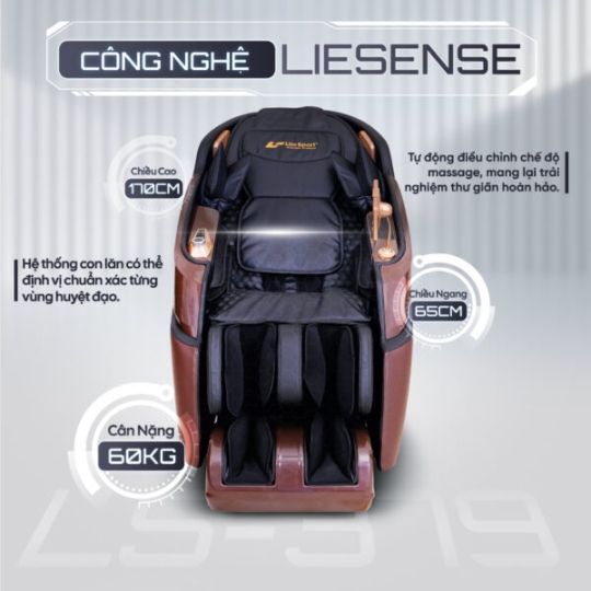 Ghế Massage Lifesport LS-379 – Đen Nâu
