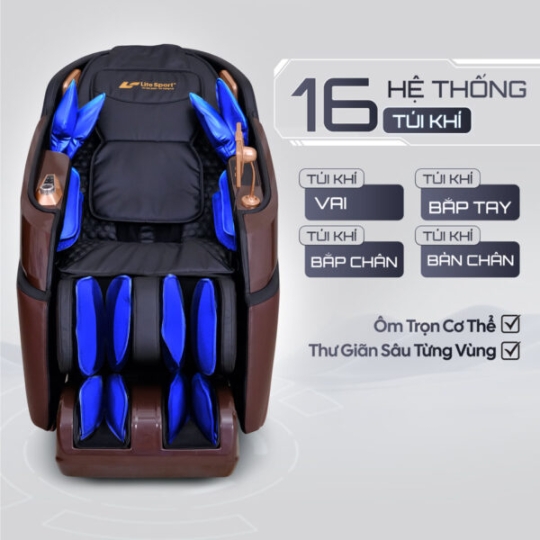 Ghế Massage Lifesport LS-379 – Đen Nâu