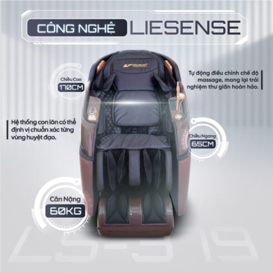 Ghế Massage Lifesport LS-379 – Đen Nâu Đỏ